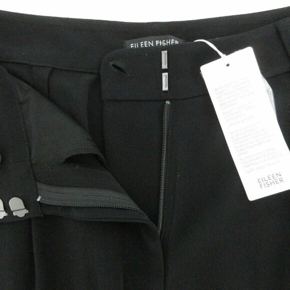 NWT EILEEN FISHER Black Tencel Viscose Crepe Straight Leg Pants 6 - Picture 5 of 6